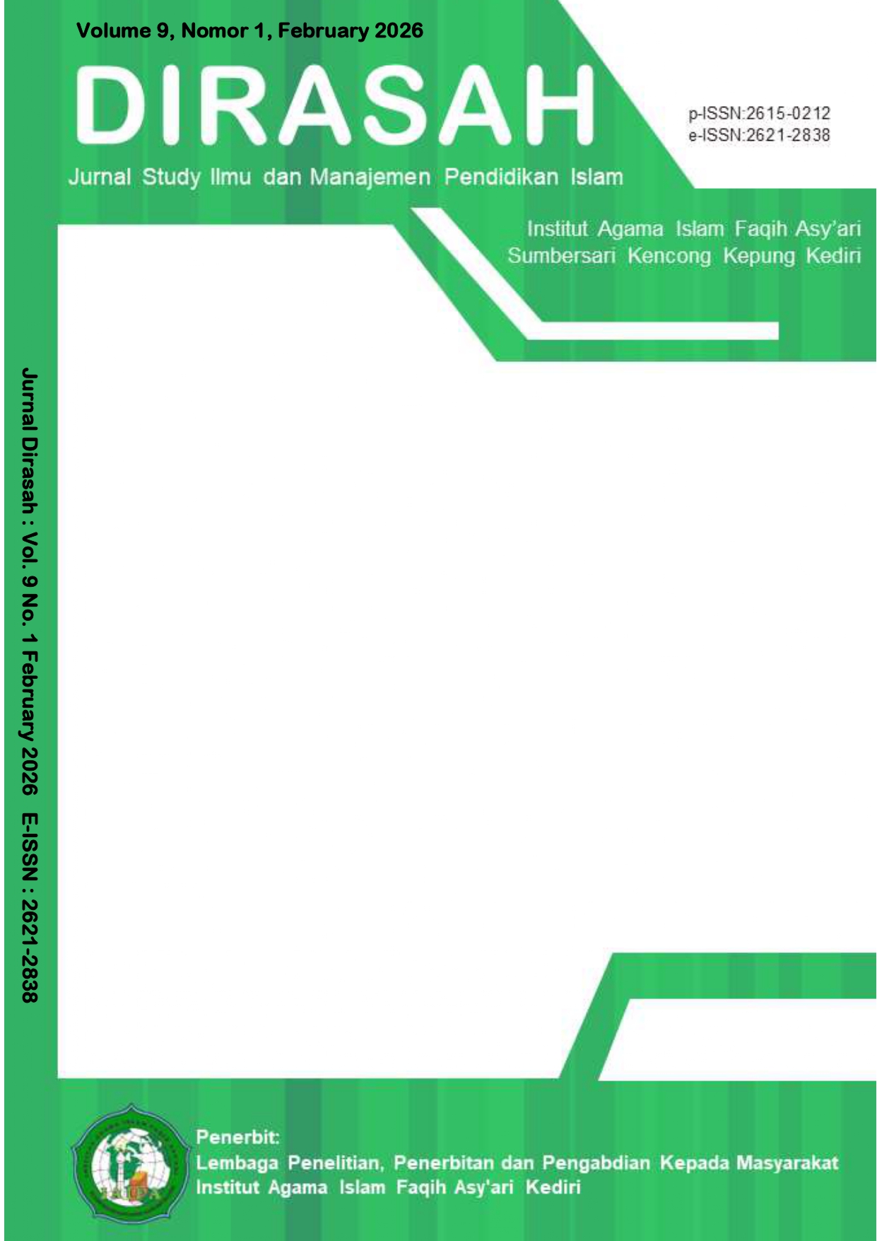 					View Vol. 9 No. 1 (2026): DIRASAH
				